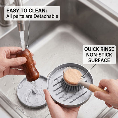 Professional 4.6-inch aluminum burger patty maker with ergonomic wooden handle, non-stick burger patty maker, V1345-SY03