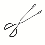 Long, sturdy, and heat-resistant charcoal tongs for grilling food. Made of stainless steel, these portable V1345-SY07