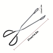 Long, sturdy, and heat-resistant charcoal tongs for grilling food. Made of stainless steel, these portable V1345-SY07