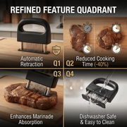 Heavy-duty meat tenderizer with 48 stainless steel needles and a locking mechanism - suitable for tenderizing V1345-SY17