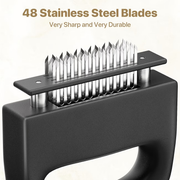 Heavy-duty meat tenderizer with 48 stainless steel needles and a locking mechanism - suitable for tenderizing V1345-SY17