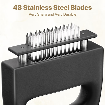 Heavy-duty meat tenderizer with 48 stainless steel needles and a locking mechanism - suitable for tenderizing V1345-SY17