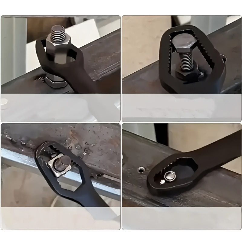 Black multi-functional 5mm thick box wrench, double-ended self-tightening adjustable wrench, wrench diameter V1345-SY27