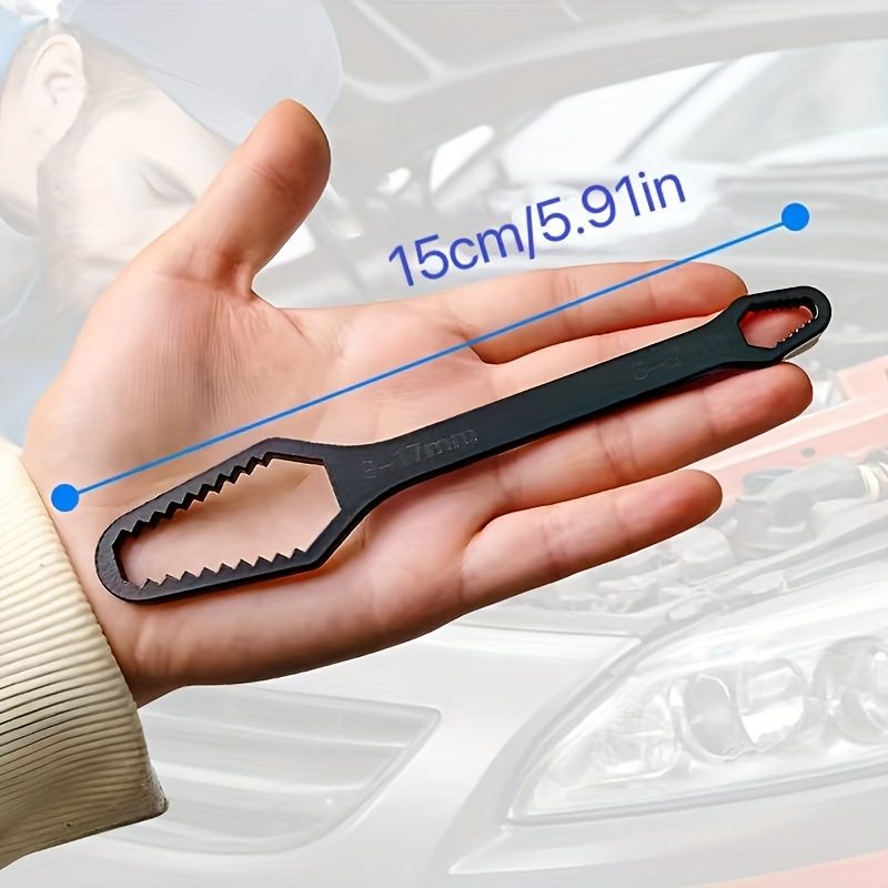 Black multi-functional 5mm thick box wrench, double-ended self-tightening adjustable wrench, wrench diameter V1345-SY27