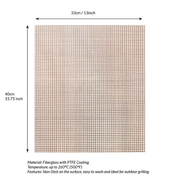 Black 3-Pack Premium Non-Stick PTFE Grill Mesh Mats - Reusable, easy-to-clean round wire mesh mats, perfect V1345-SY42