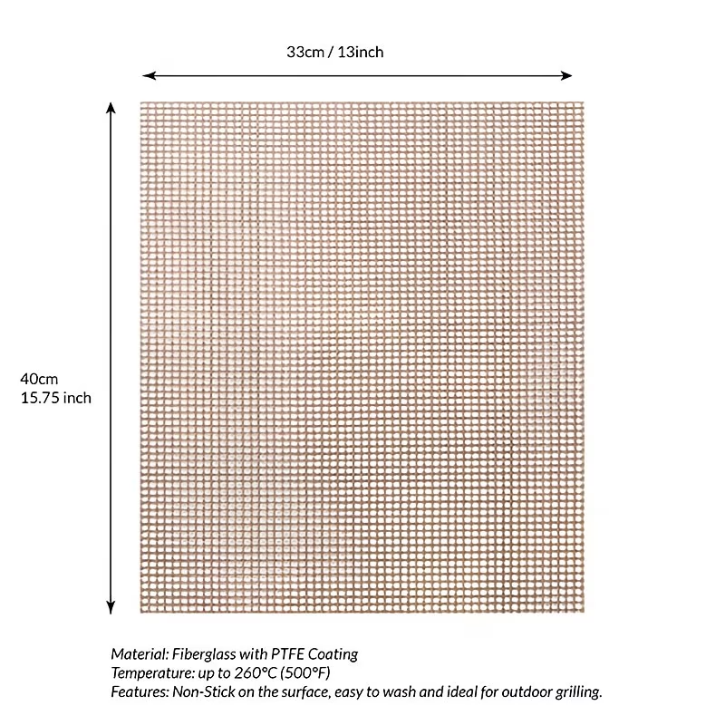 Black 3-Pack Premium Non-Stick PTFE Grill Mesh Mats - Reusable, easy-to-clean round wire mesh mats, perfect V1345-SY42