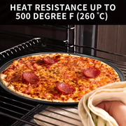 Two pizza baking pans, each 30.48 cm in diameter, feature ventilation holes for improved cooking efficiency V1345-SY54