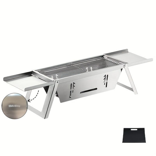 Silver Gray portable barbecue grill, outdoor grill, camping grill, lightweight grill, picnic grill, courtyard V1347-132-GRA-61622