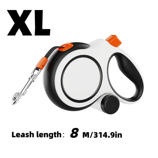 White retractable dog leash, strong dog leash, dog walking leash, small and medium dog leash, outdoor dog V1347-136-23000