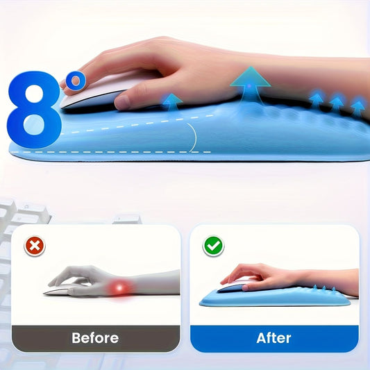 Blue Vaydeer Ergonomic Mouse Pad with Cushioned Wrist Rest and Smooth Tracking Surface V1347-890-BLA-08992