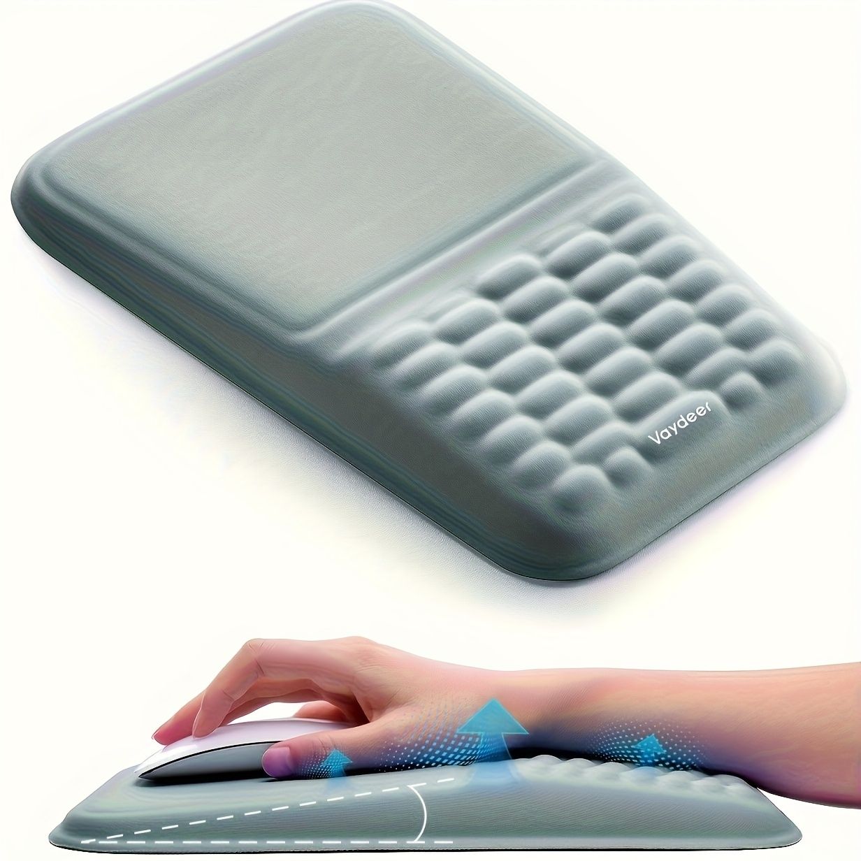 Blue Vaydeer Ergonomic Mouse Pad with Cushioned Wrist Rest and Smooth Tracking Surface V1347-890-BLA-08992
