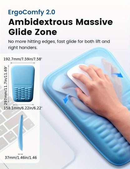 Blue Vaydeer Ergonomic Mouse Pad with Cushioned Wrist Rest and Smooth Tracking Surface V1347-890-BLA-08992