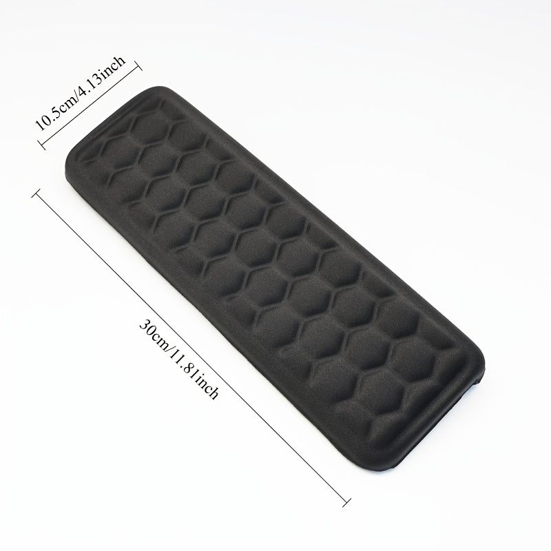 Black ergonomic wrist rest, keyboard wrist support, comfortable typing, wrist cushion, office ergonomics, V1347-890-GRA-14117
