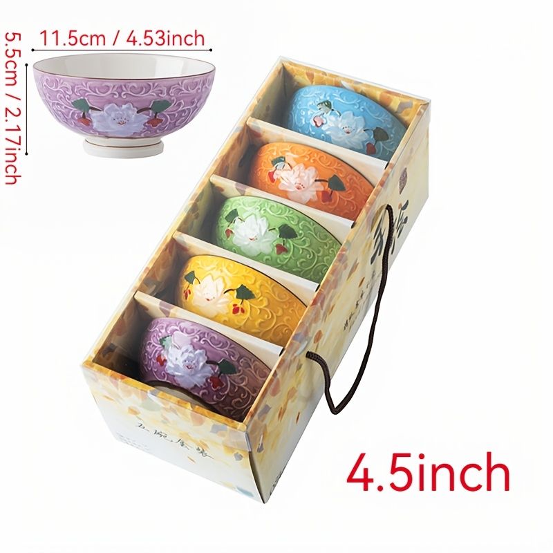 Lucky Cat Ceramic Bowl Set - 4-Piece Maneki-Neko Gift Box V1347-DSZ-001-123