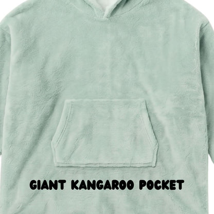 Kids Oversized Giant Wearable Blanket Hoodie Sherpa Fleece Sweatshirt Pullover - Solid Beige Colour - One Size Fits All (AU/EU)