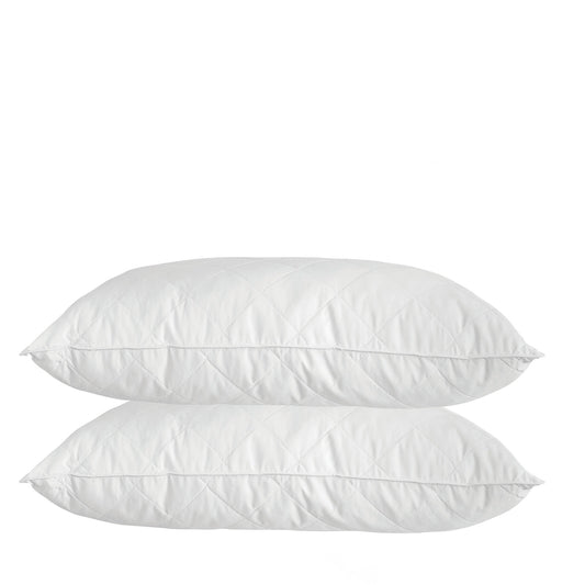 Royal Comfort Luxury Bamboo Blend Quilted Pillow Twin Pack Extra Fill Support V160-10001123