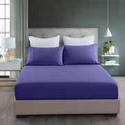 Royal Comfort 2000TC 3 Piece Fitted Sheet and Pillowcase Set Bamboo Cooling - King - Royal Blue V160-10001242