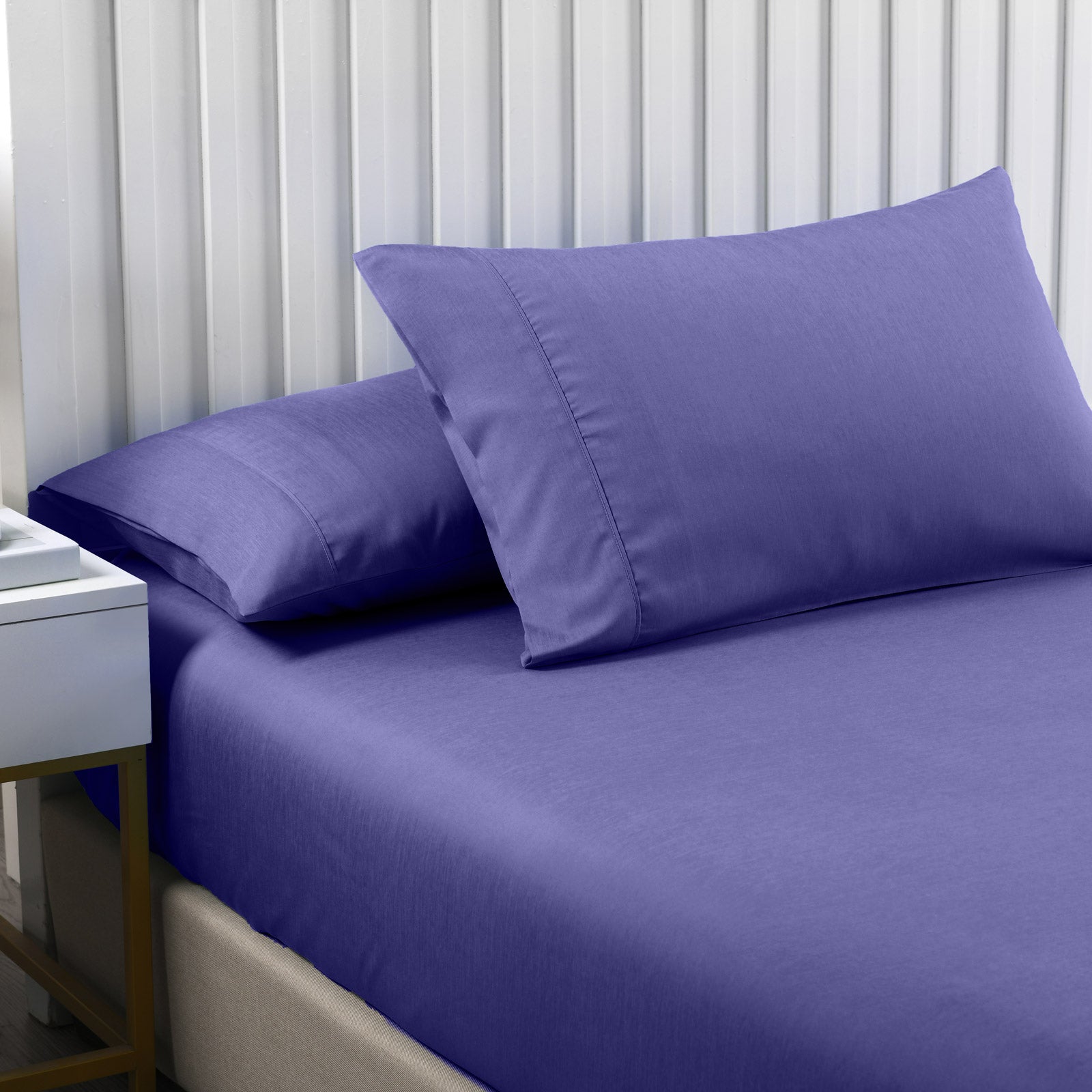 Royal Comfort 2000TC 3 Piece Fitted Sheet and Pillowcase Set Bamboo Cooling - King - Royal Blue V160-10001242