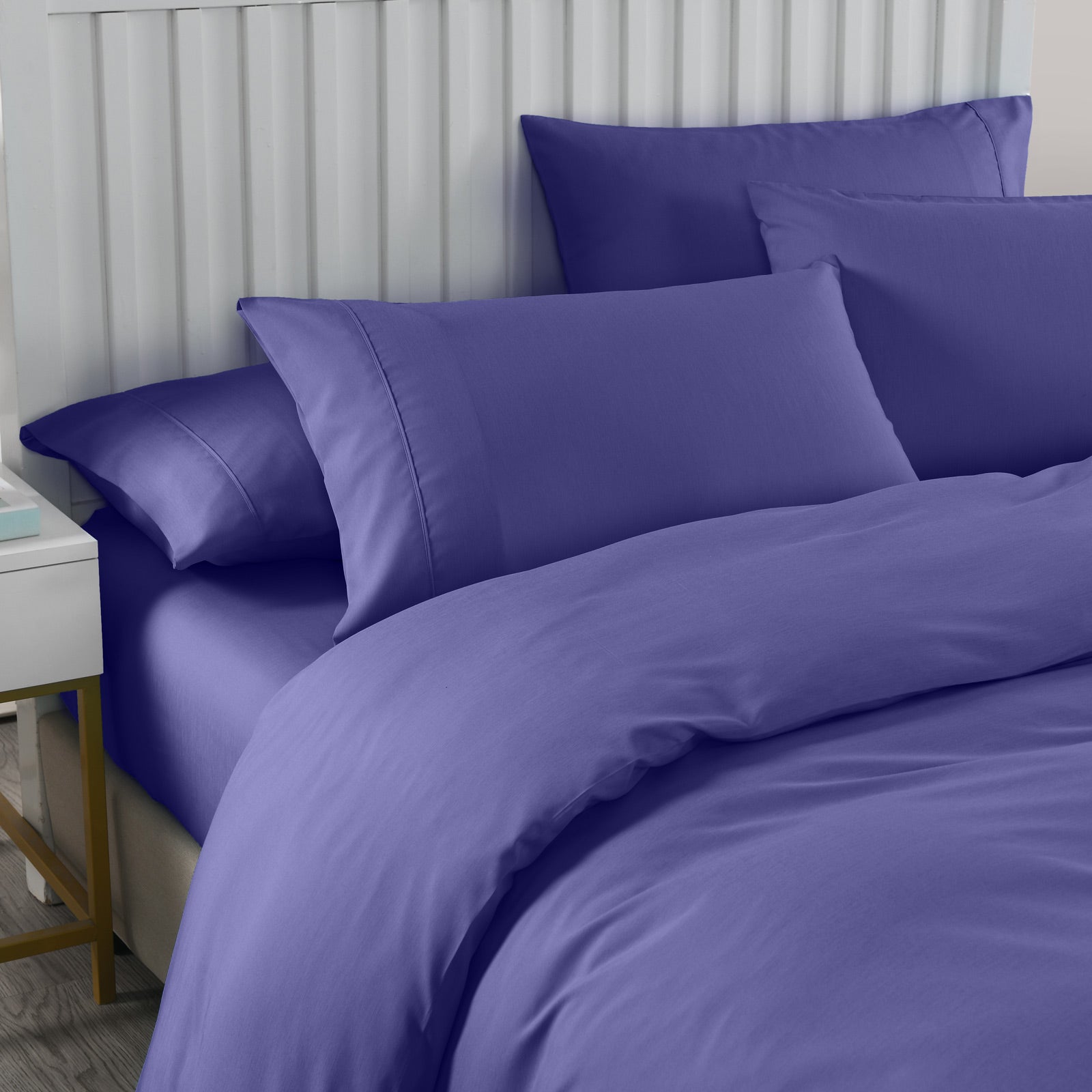 Royal Comfort 2000TC Quilt Cover Set Bamboo Cooling Hypoallergenic Breathable - Double - Royal Blue V160-10001246