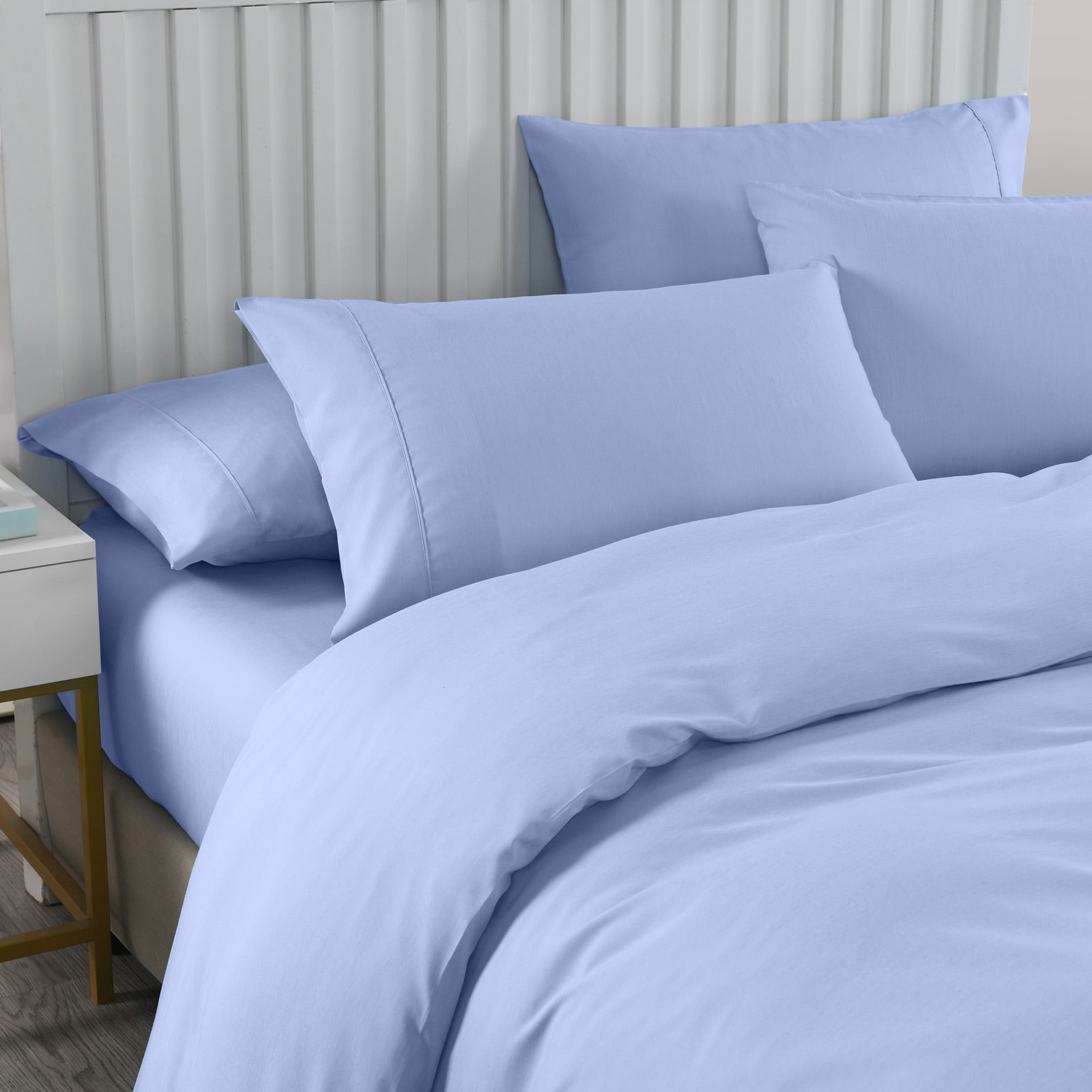 Royal Comfort 2000TC Quilt Cover Set Bamboo Cooling Hypoallergenic Breathable - King - Light Blue V160-10001252
