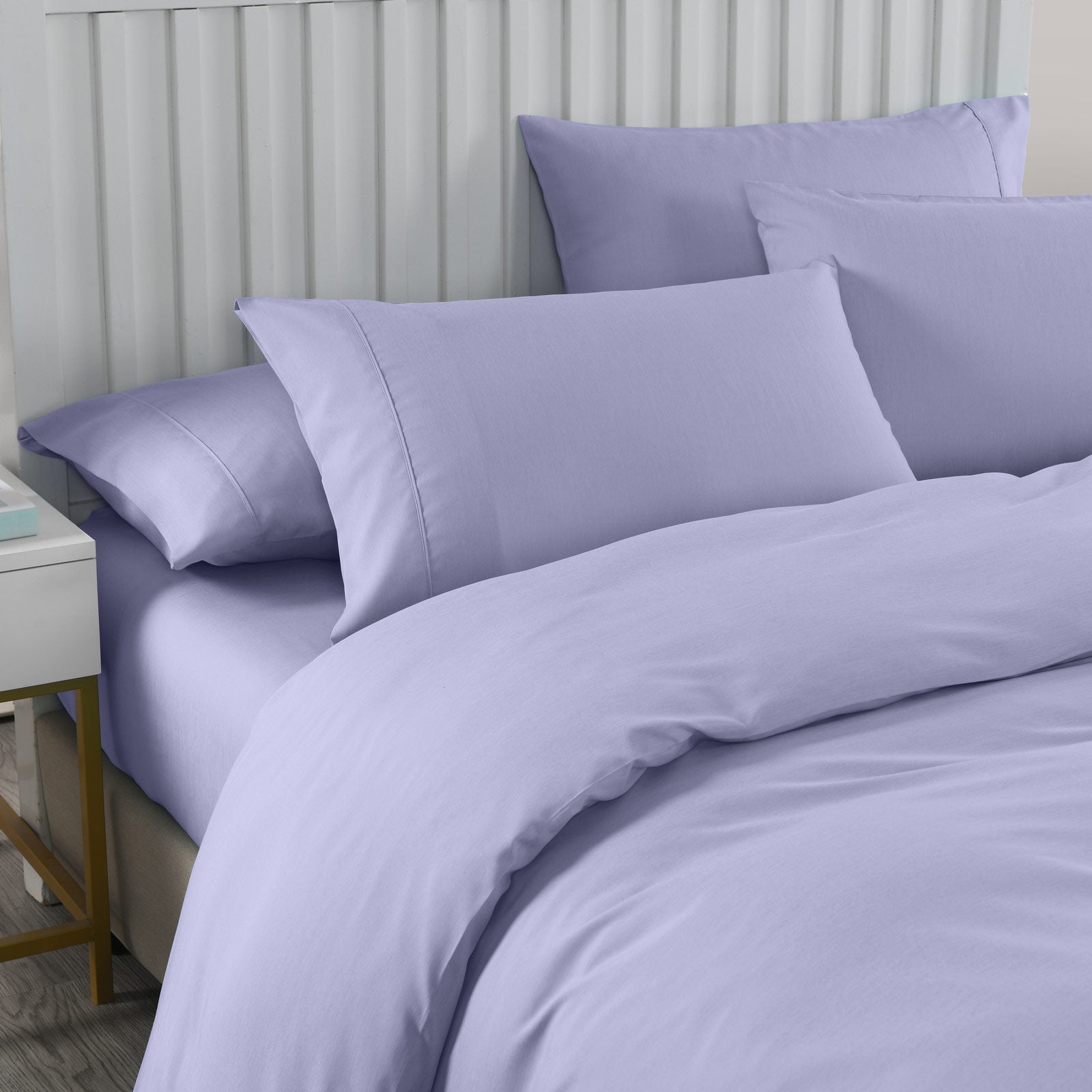 Royal Comfort 2000TC Quilt Cover Set Bamboo Cooling Hypoallergenic Breathable - King - Lilac Grey V160-10001253