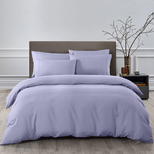 Royal Comfort 2000TC 6 Piece Bamboo Sheet & Quilt Cover Set Cooling Breathable - Queen - Lilac Grey V160-10001261