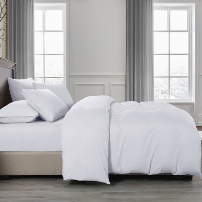 Royal Comfort 2000TC 6 Piece Bamboo Sheet & Quilt Cover Set Cooling Breathable - King - White V160-10001267