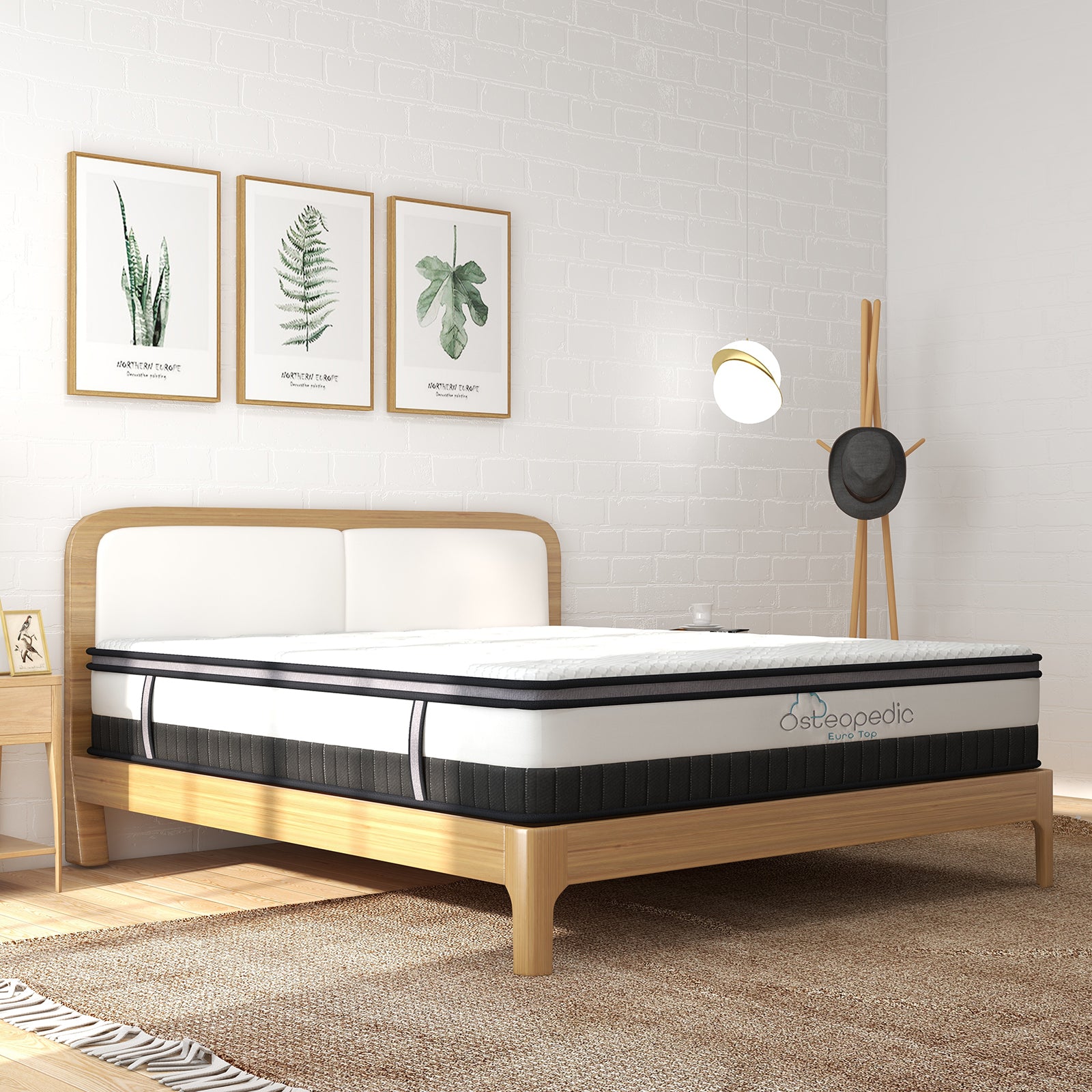 Osteopedic Euro Top Mattress Pocket Spring Medium Firm Hybrid Design Bed 30CM - Single - White V160-10001337