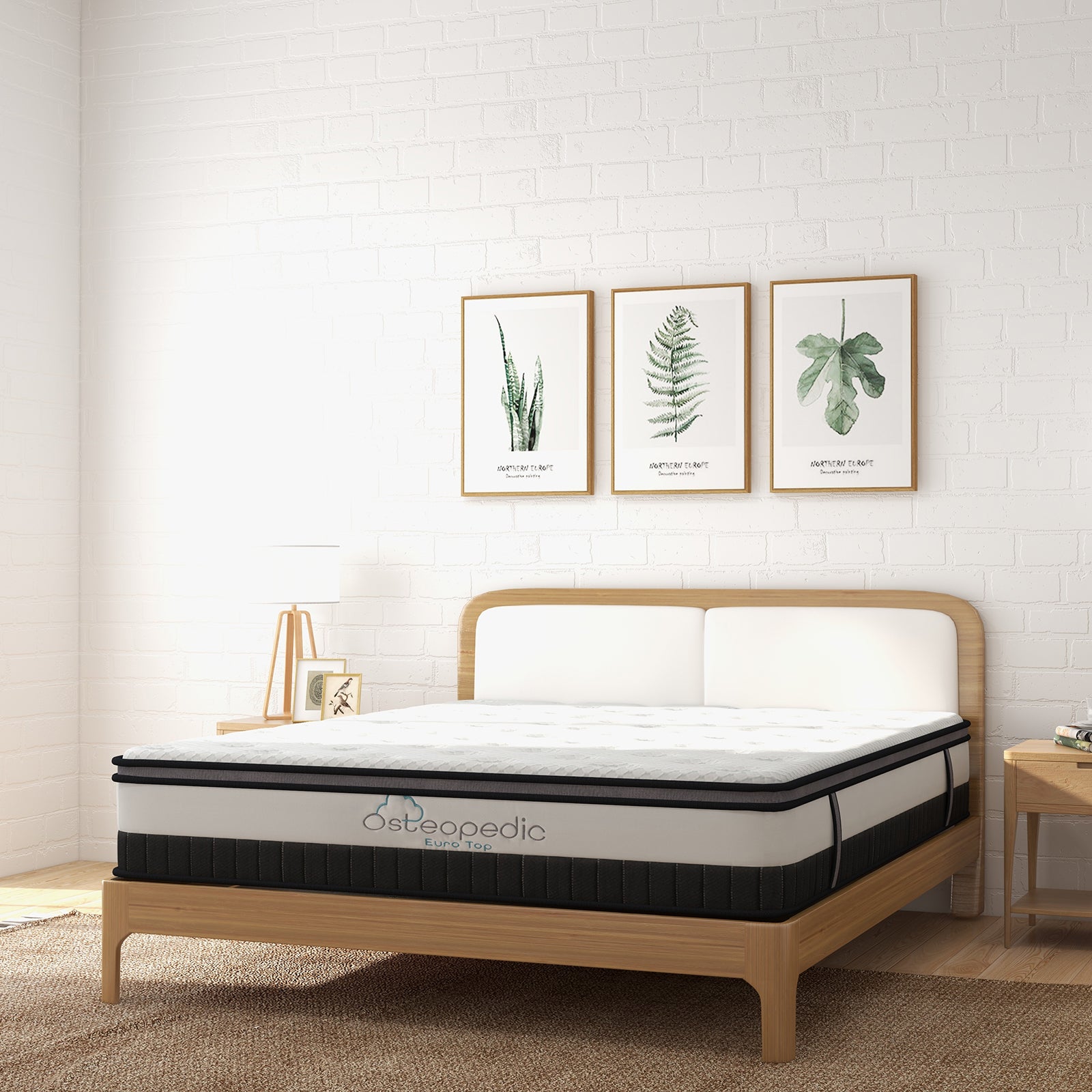 Osteopedic Euro Top Mattress Pocket Spring Medium Firm Hybrid Design Bed 30CM - King Single - White V160-10001338