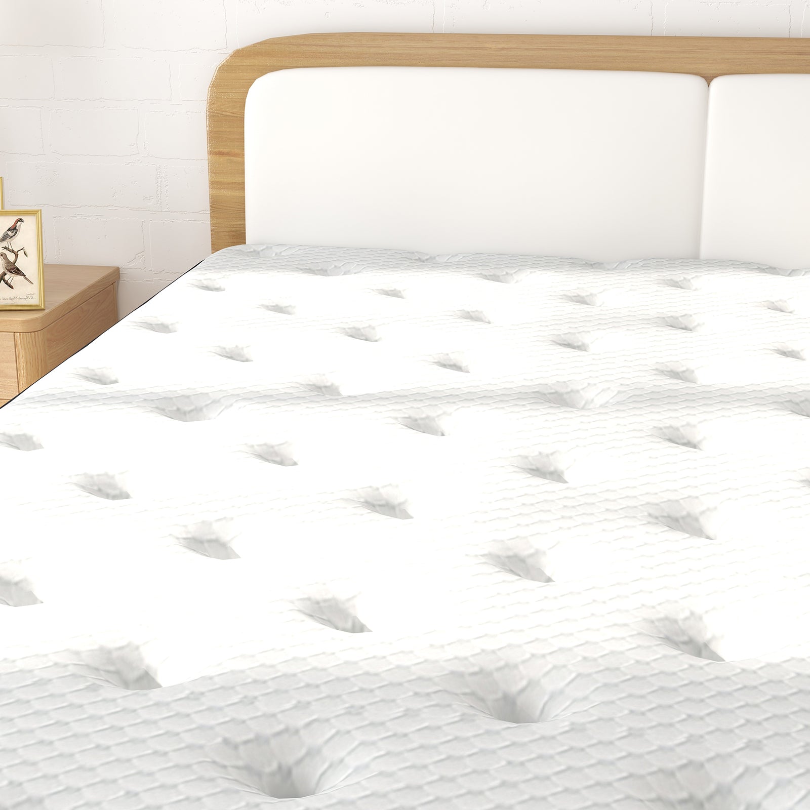Osteopedic Euro Top Mattress Pocket Spring Medium Firm Hybrid Design Bed 30CM - King Single - White V160-10001338