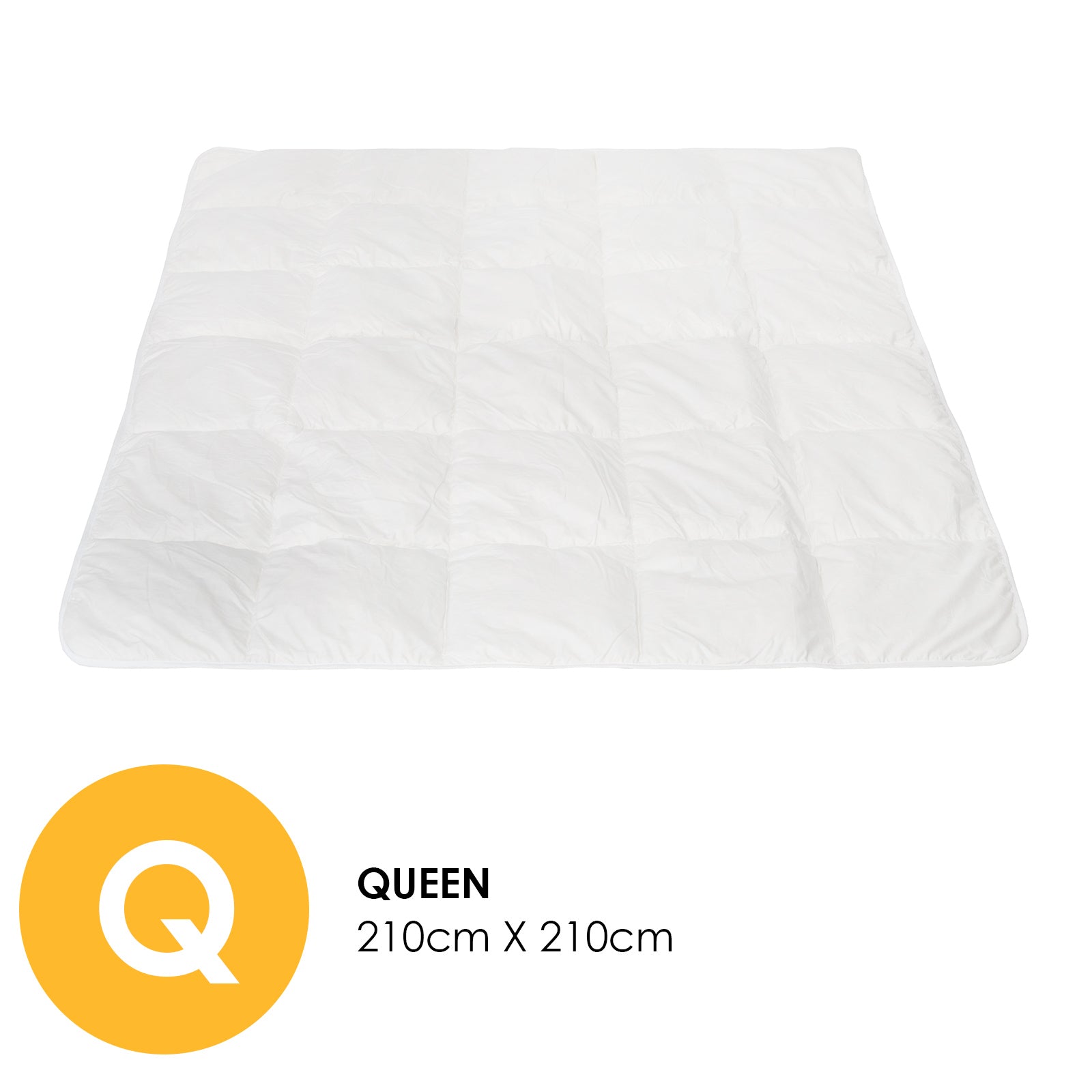 Royal Comfort 260GSM Deluxe Eco-Silk Touch Quilt 100% Cotton Cover - Queen - White V160-10001630