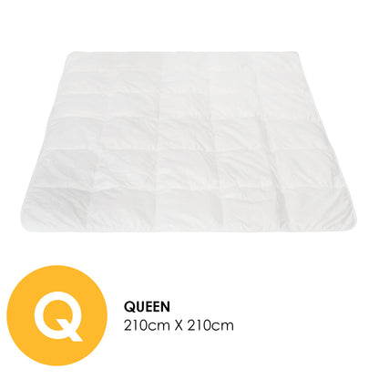 Royal Comfort 260GSM Deluxe Eco-Silk Touch Quilt 100% Cotton Cover - Queen - White V160-10001630