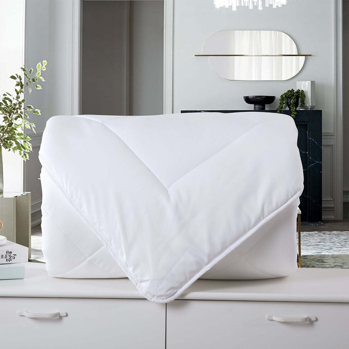 Royal Comfort 260GSM Deluxe Eco-Silk Touch Quilt 100% Cotton Cover - King - White V160-10001631