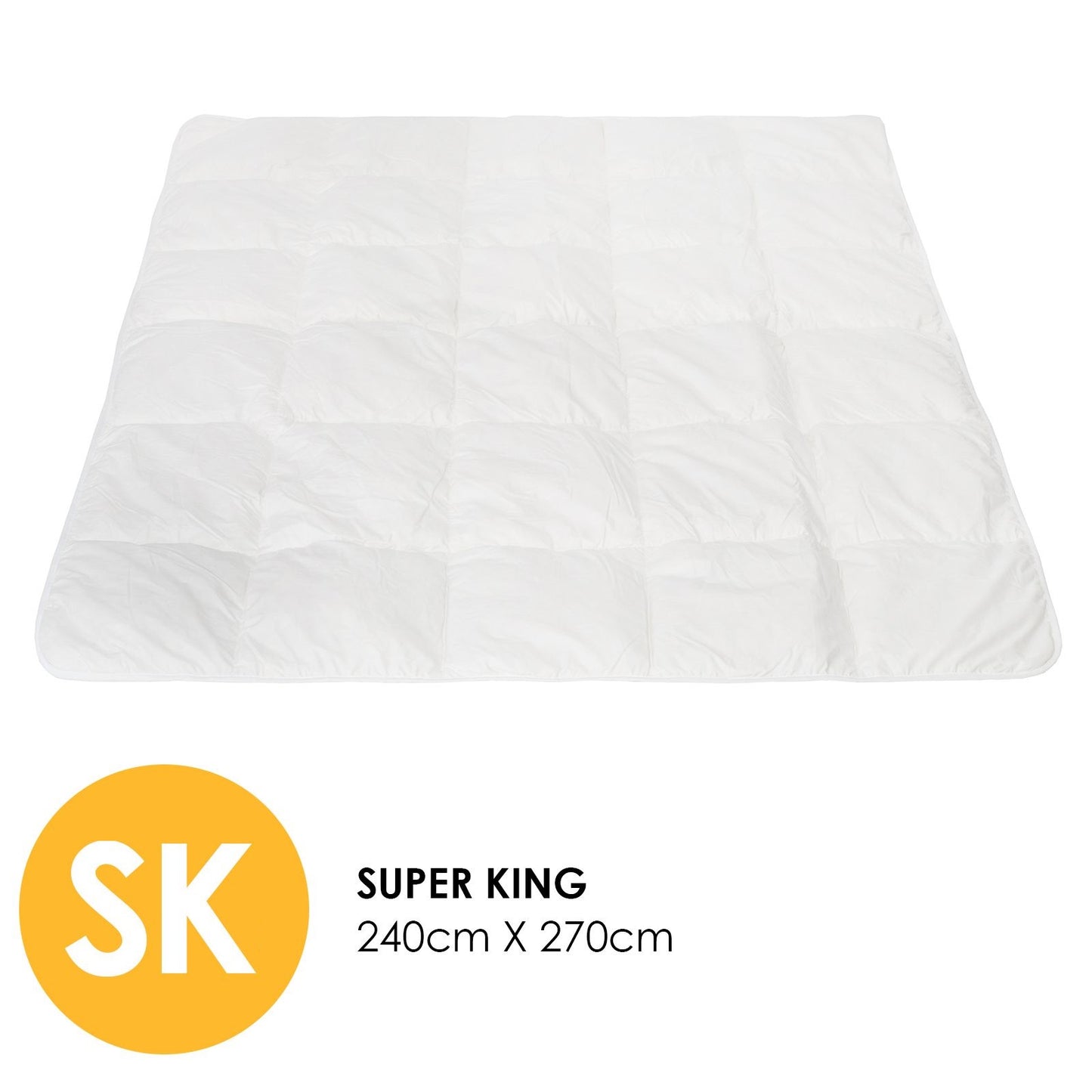 Royal Comfort 260GSM Deluxe Eco-Silk Touch Quilt 100% Cotton Cover - Super King - White V160-10001632