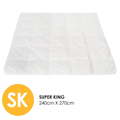 Royal Comfort 260GSM Deluxe Eco-Silk Touch Quilt 100% Cotton Cover - Super King - White V160-10001632