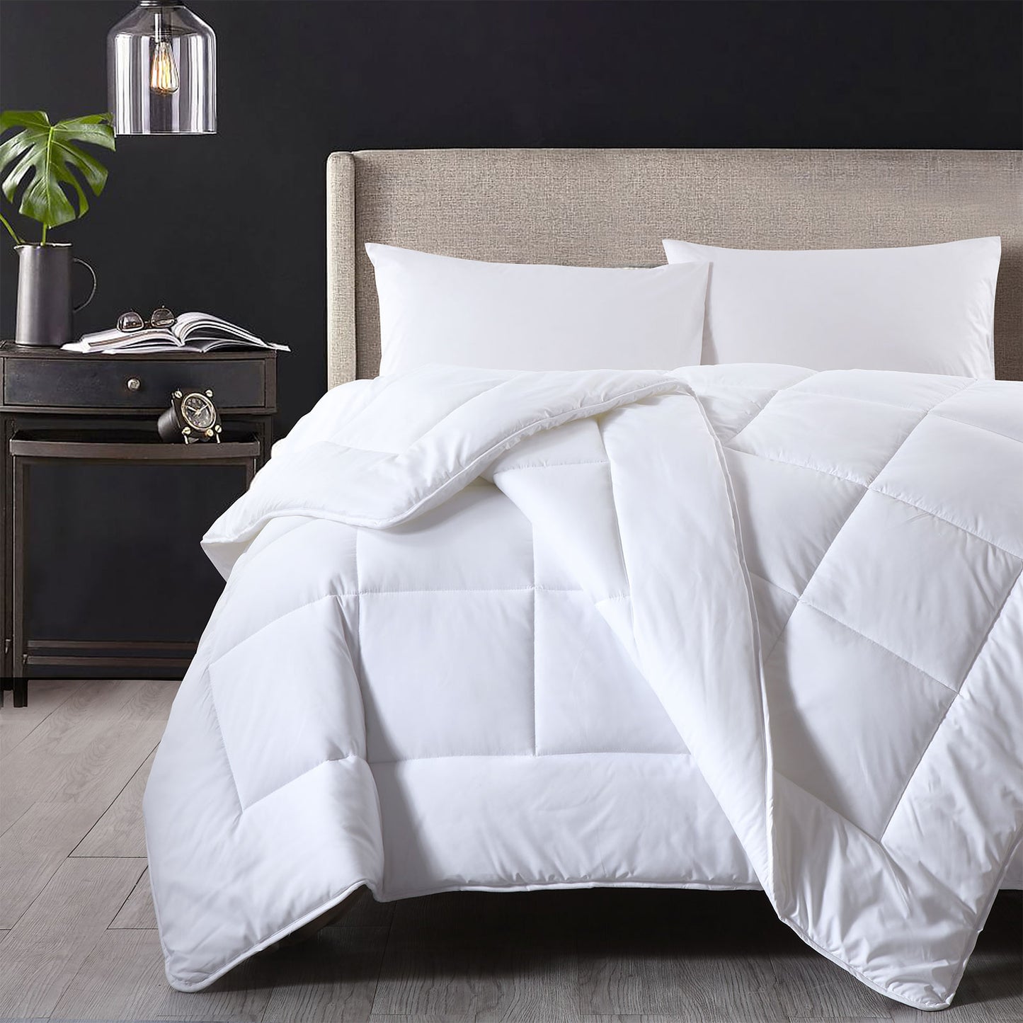 Royal Comfort 260GSM Deluxe Eco-Silk Touch Quilt 100% Cotton Cover - Super King - White V160-10001632