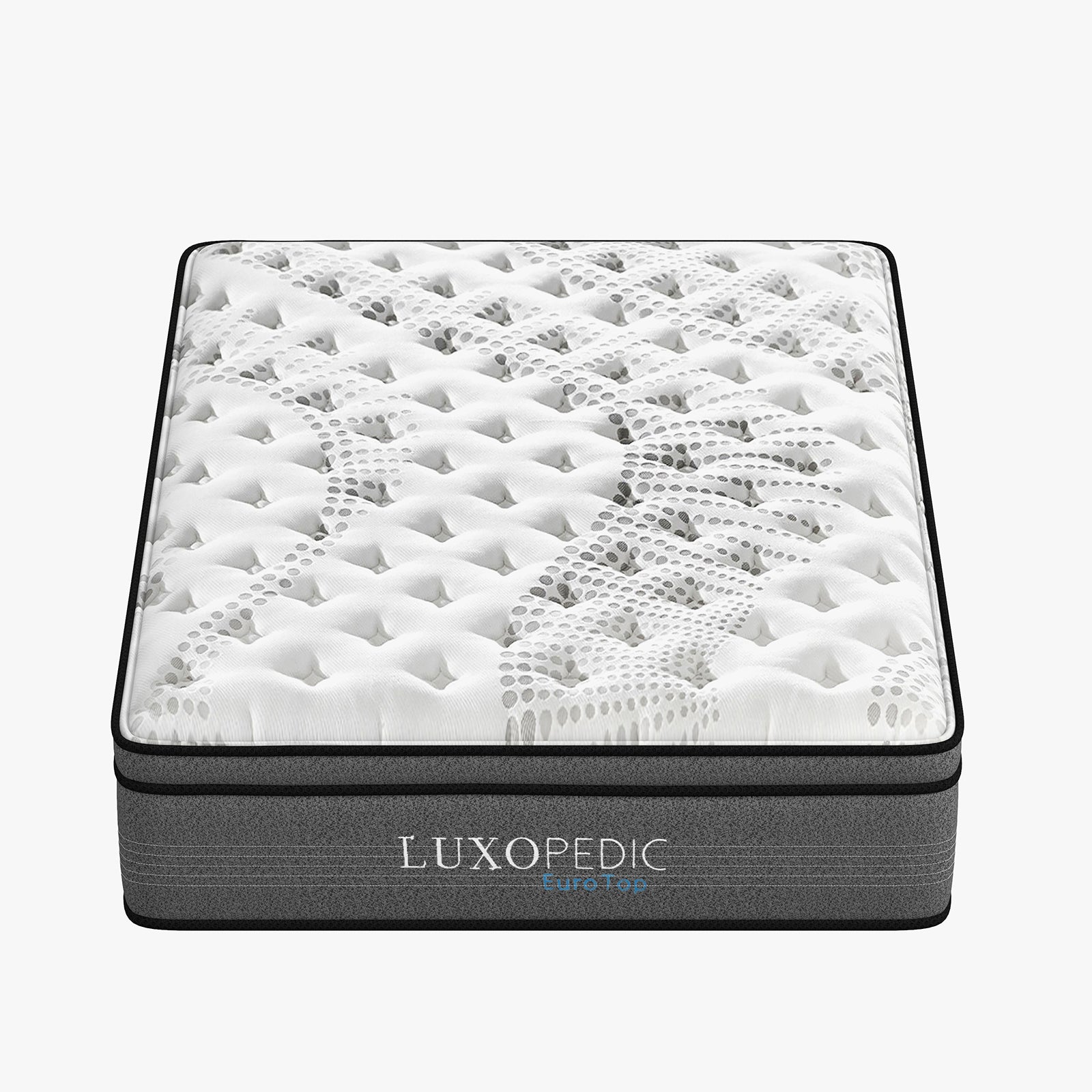 Luxopedic Pocket Spring Mattress 5 Zone 32CM Euro Top Memory Foam Medium Firm - King - White Grey V160-10001653