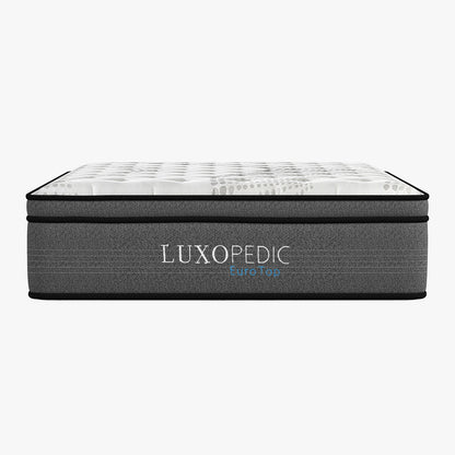 Luxopedic Pocket Spring Mattress 5 Zone 32CM Euro Top Memory Foam Medium Firm - King - White Grey V160-10001653