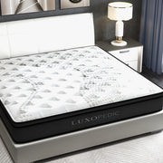 Luxopedic Pocket Spring Mattress 5 Zone 32CM Euro Top Memory Foam Medium Firm - King Single - White Grey V160-10001654