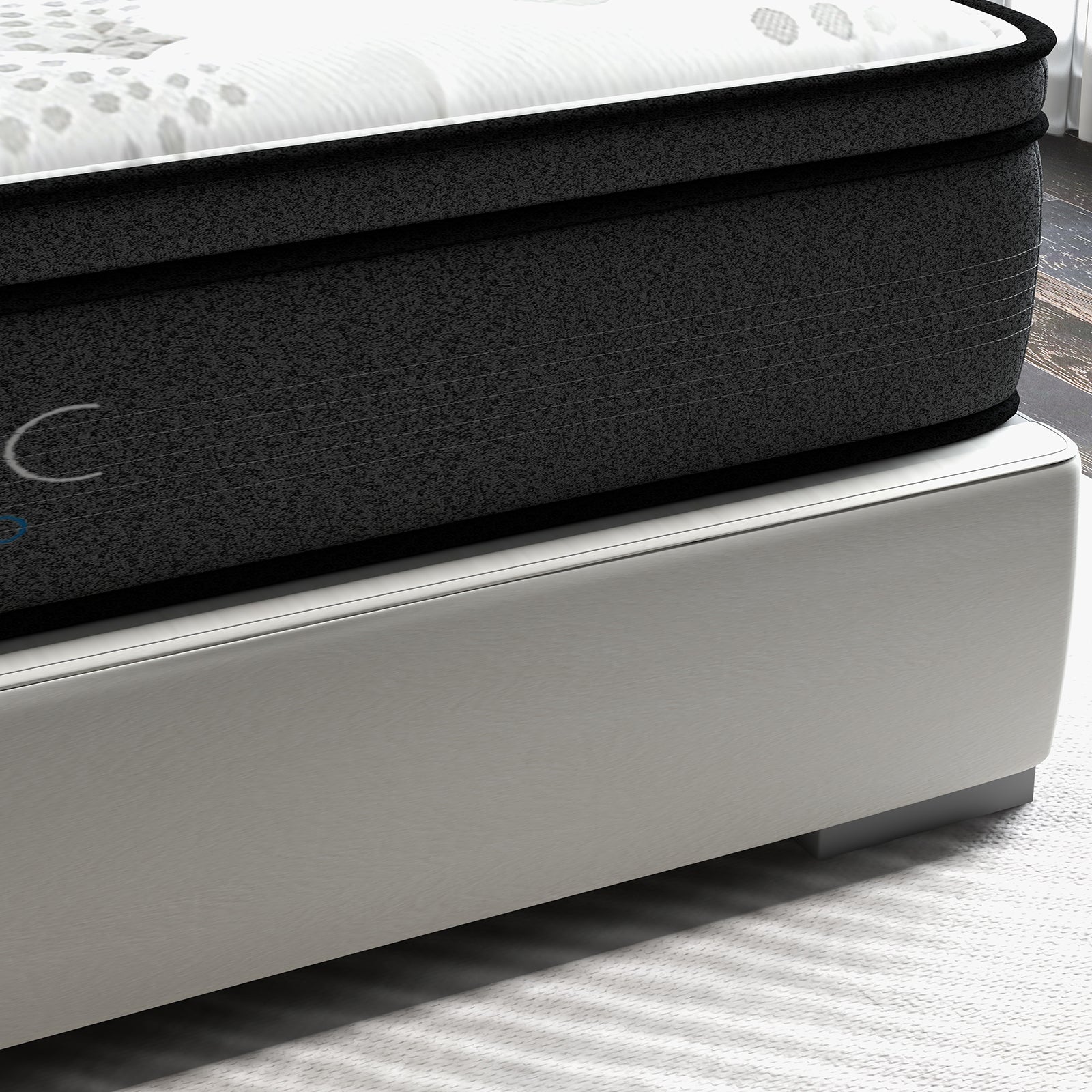 Luxopedic Pocket Spring Mattress 5 Zone 32CM Euro Top Memory Foam Medium Firm - King Single - White Grey V160-10001654