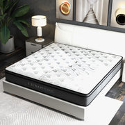 Luxopedic Pocket Spring Mattress 5 Zone 32CM Euro Top Memory Foam Medium Firm - King Single - White Grey V160-10001654
