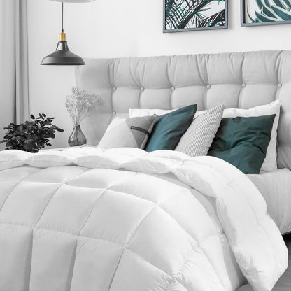 Casa Decor Silk Touch Quilt 360GSM All Seasons Antibacterial Hypoallergenic - King Single - White V160-10001664