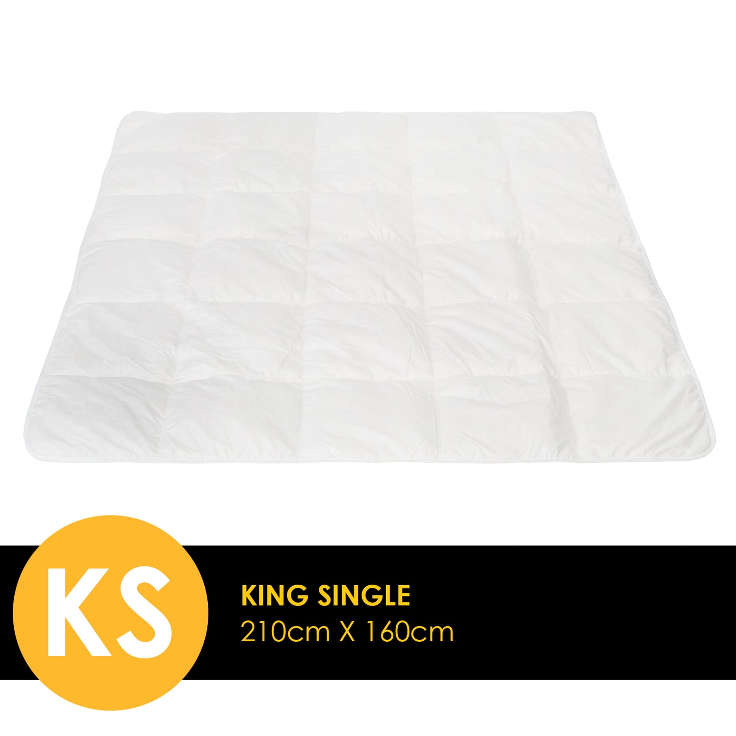 Casa Decor Silk Touch Quilt 360GSM All Seasons Antibacterial Hypoallergenic - King Single - White V160-10001664