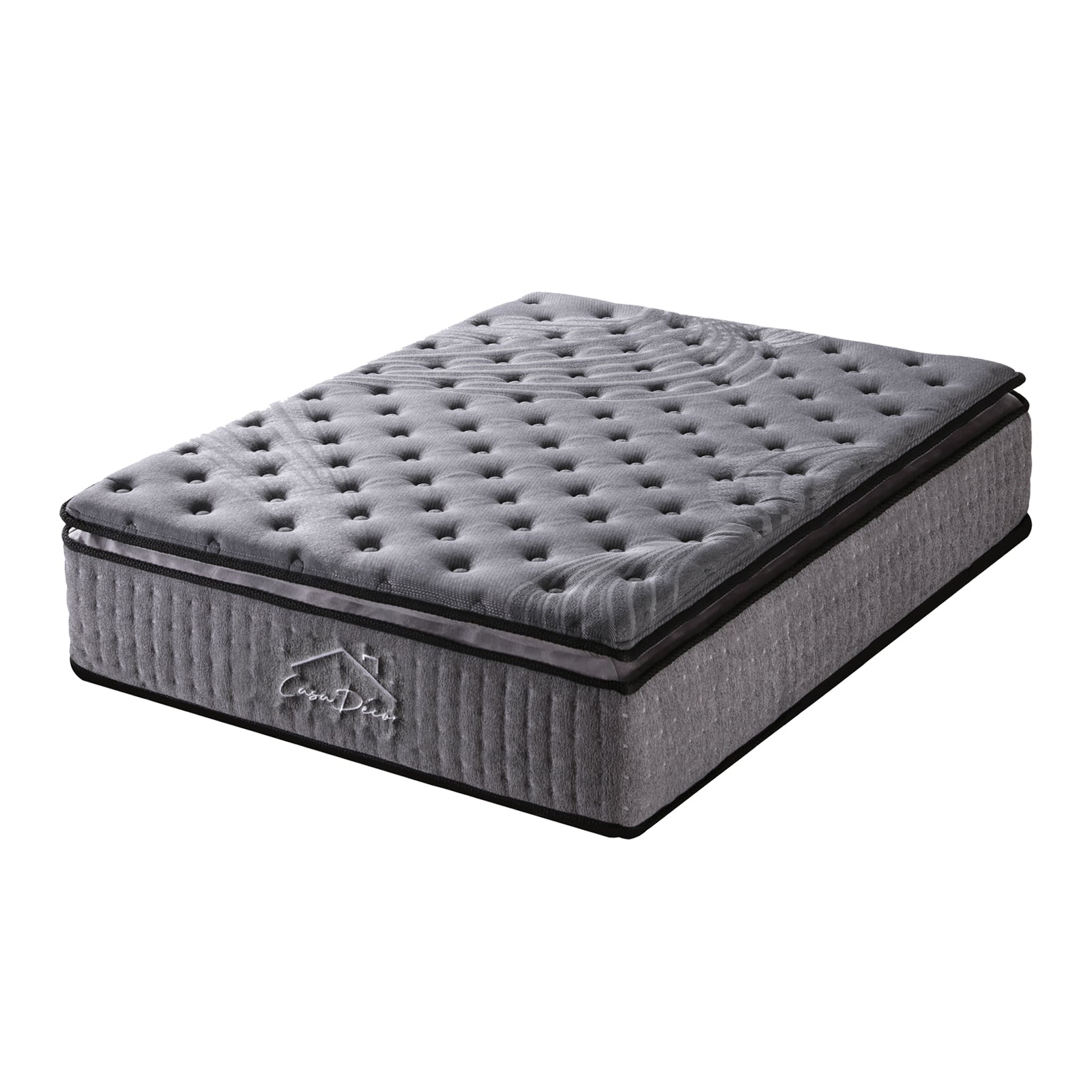Casa Decor Bamboo Charcoal Mattress Pocket Spring Pillowtop 5 Zone 32cm Depth - King Single - Charcoal V160-10001705