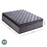 Casa Decor Bamboo Charcoal Mattress Pocket Spring Pillowtop 5 Zone 32cm Depth - King Single - Charcoal V160-10001705