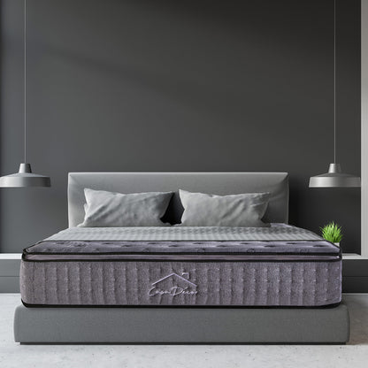 Casa Decor Bamboo Charcoal Mattress Pocket Spring Pillowtop 5 Zone 32cm Depth - King Single - Charcoal V160-10001705