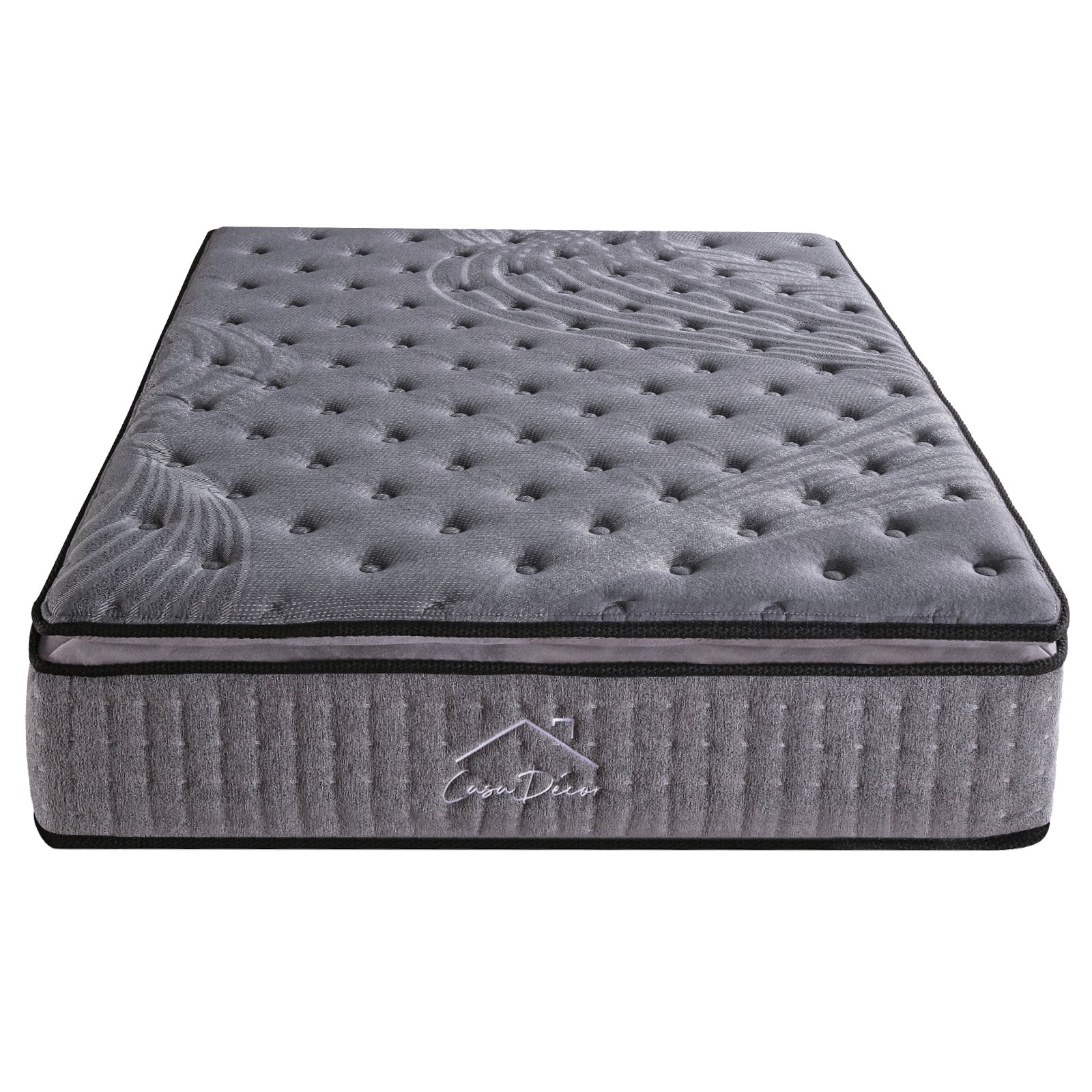 Casa Decor Bamboo Charcoal Mattress Pocket Spring Pillowtop 5 Zone 32cm Depth - King Single - Charcoal V160-10001705