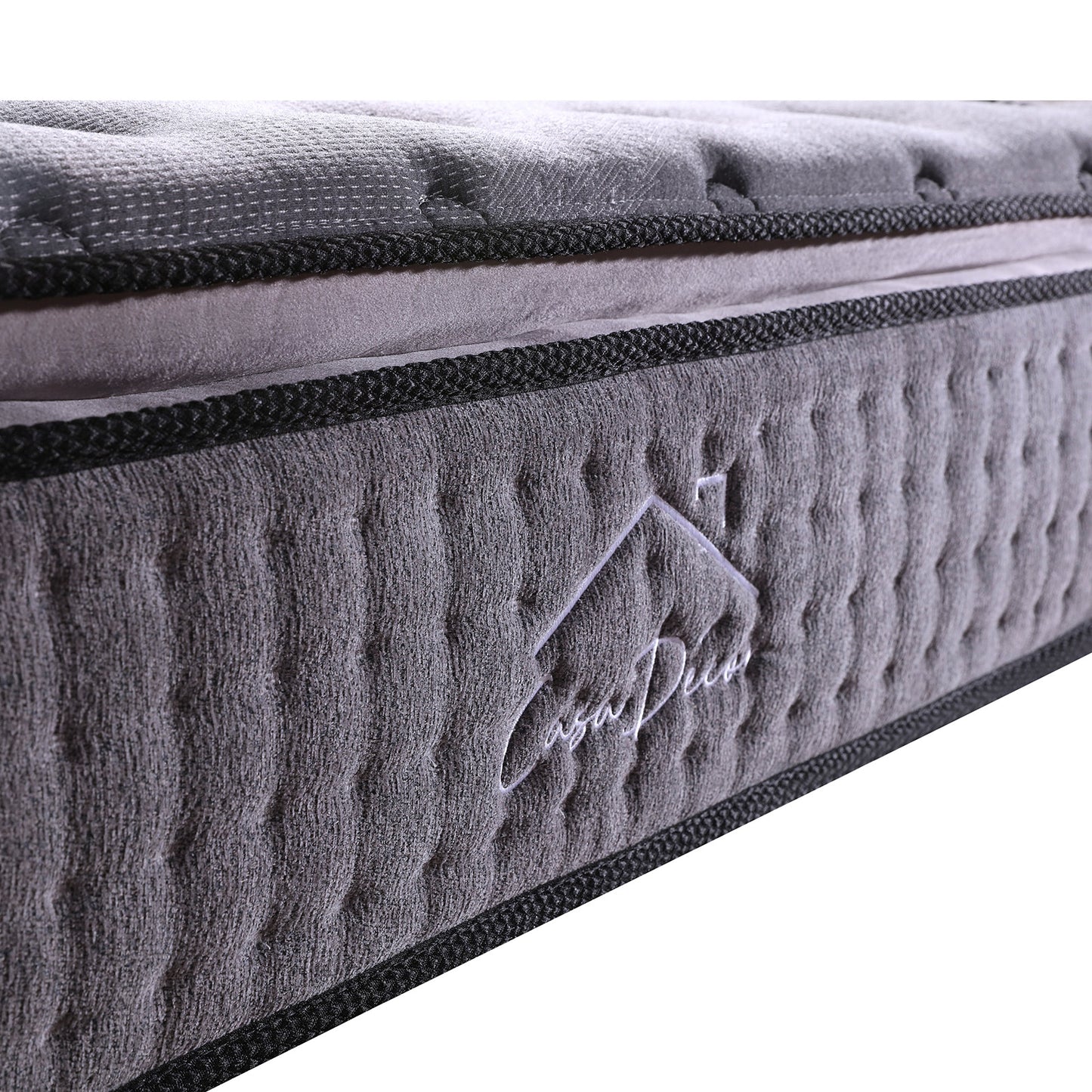 Casa Decor Bamboo Charcoal Mattress Pocket Spring Pillowtop 5 Zone 32cm Depth - King Single - Charcoal V160-10001705