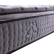 Casa Decor Bamboo Charcoal Mattress Pocket Spring Pillowtop 5 Zone 32cm Depth - King Single - Charcoal V160-10001705