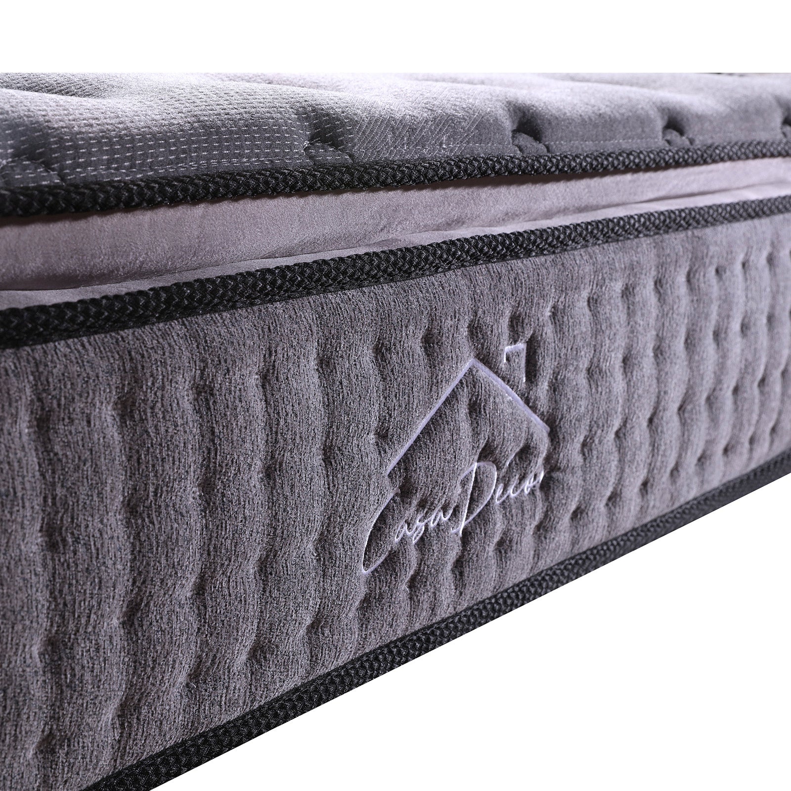 Casa Decor Bamboo Charcoal Mattress Pocket Spring Pillowtop 5 Zone 32cm Depth - King Single - Charcoal V160-10001705